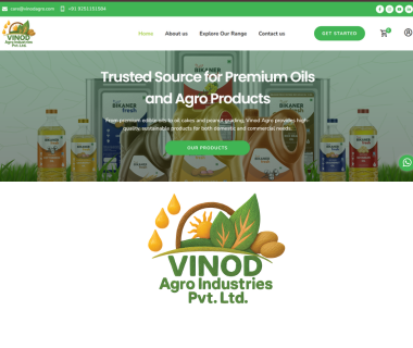 Vinod Agro Agriculture Business Website Development